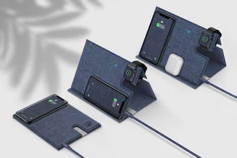 Foldable Wireless Triple-Device Chargers