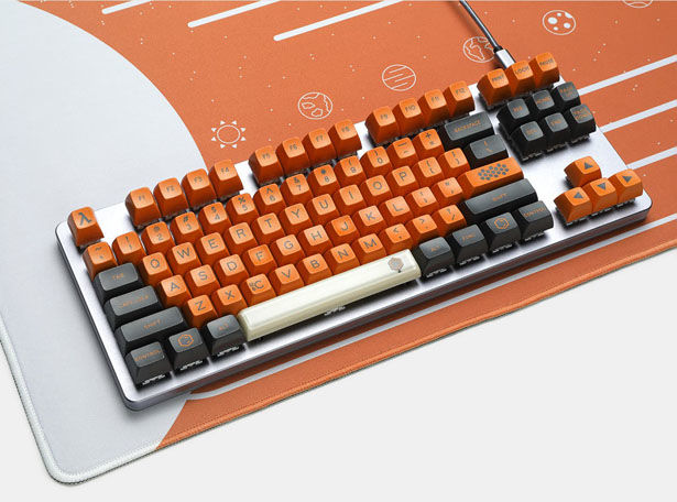 Topo Desk Mat Orange, Gaming Mouse Pad Large, Minimal LED Deskmat