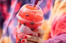 Candy-Studded Strawberry Slushies