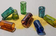 Metal Thread-Accented Murano Glass