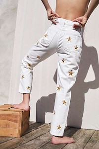 Embroidered Star-Accented Jeans Image 5