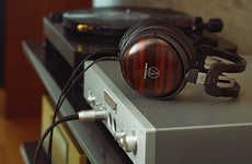 Striped Ebony Wood Headphones