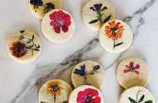 Pressed Flower Shortbread Cookies