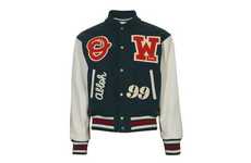 Patch-Adorned Varsity Jacket