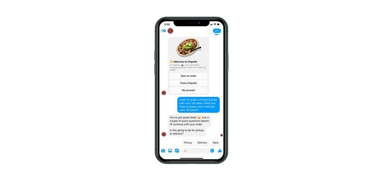 Facebook Messenger Food Ordering