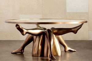 Bronzed Leg-Supported Tables