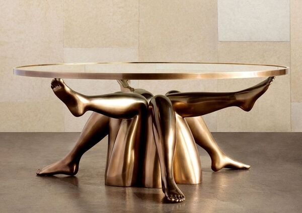 Bronzed Leg-Supported Tables