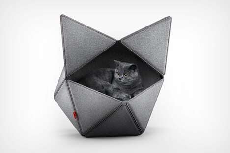 Minimalist Geometric Feline Beds