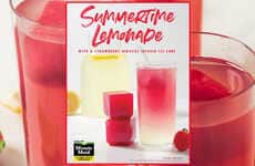 Hibiscus-Infused Ice Cube Lemonades