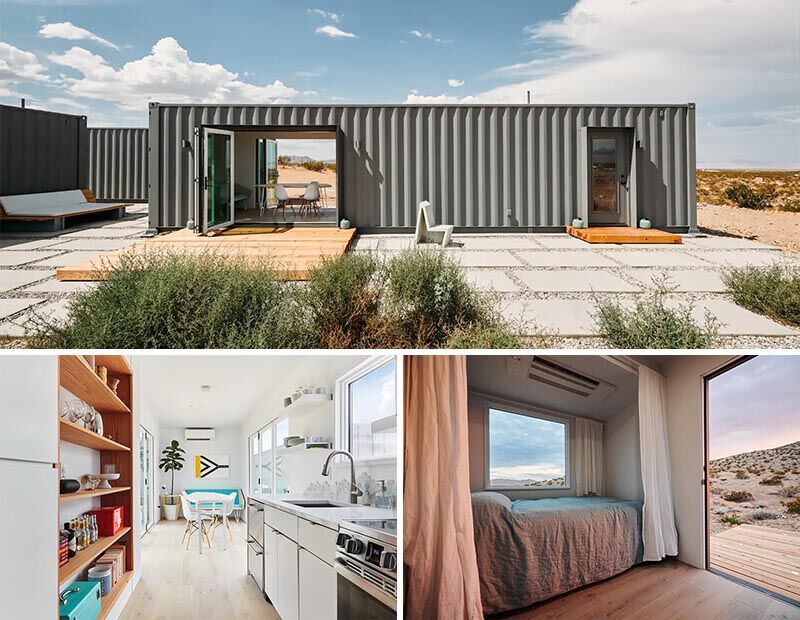 Demure Desert Landscape Abodes Modern Shipping Container Home