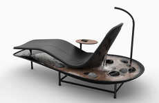 Waterfall-Equipped Lounge Chairs