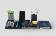 Brutalist Concrete Desktop Organizers