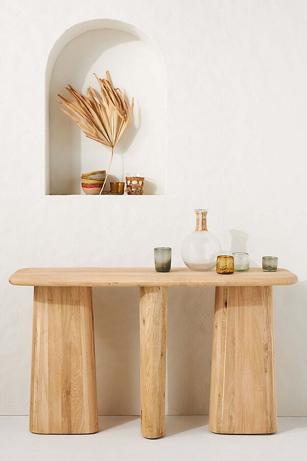 kalle sculptural oak dining table