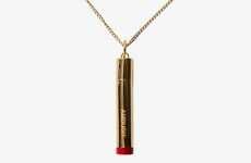 Functional Gold Cylindrical Necklaces