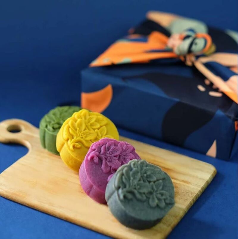 Rainbow-Hued Vegan Mooncakes