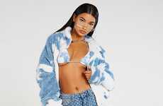 Fuzzy Sky-Printed Jackets