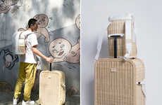 Woven Basket-Like Suitcases