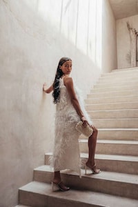 High-Low Feather Dresses Image 3