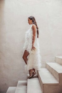 High-Low Feather Dresses Image 5