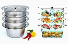 Stacking Food Preparation Steamers