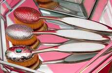 Crystal-Covered Makeup Brushes