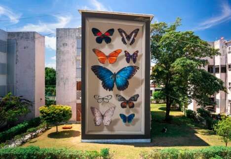 Butterfly Display Case Murals