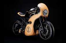 Beechwood-Covered Custom Motorcycles