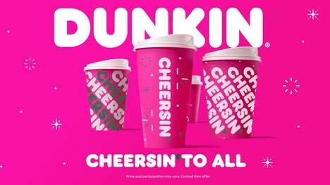 Pink QSR-Branded Holiday Cups
