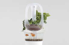 Aquarium-Equipped Hydroponic Planters