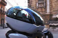 Futuristic Three-Wheel Transport Pods