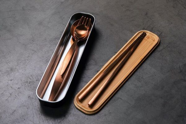 This 5-piece travel cutlery set has to be one of the most stylish