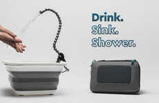 Solar-Powered Collapsible Sinks