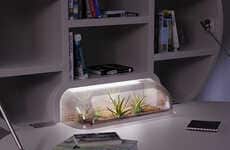 Wall-Mounted Planter-Equipped Desks