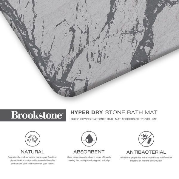 Artsy Mats Marble White Stone Non Slip Bath Mat