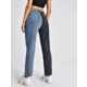 Two-Toned Straight Leg Jeans Image 2