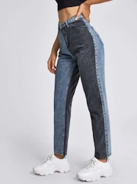 Two-Toned Straight Leg Jeans Image 5