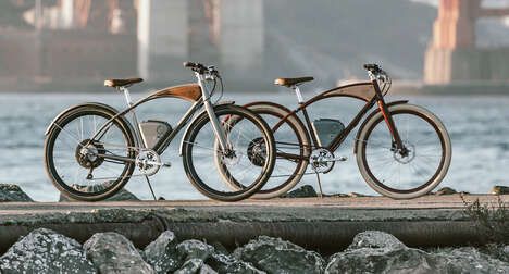 Wood-Accented Electric Cruiser Bikes
