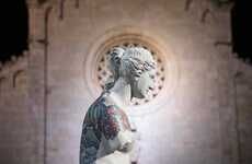 Tattooed Marbled Statue Displays