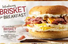 Brisket Bagel Breakfast Sandwiches