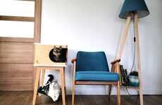 Demure Dual-Level Cat Houses