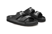 Sleek Black Leather Sandals Image 2