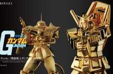 Solid Gold Robot Statues