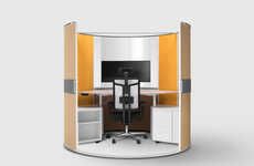 Retractable Privacy Divider Cubicles