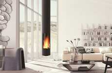 Sleek Cylindrical Tube Fireplaces