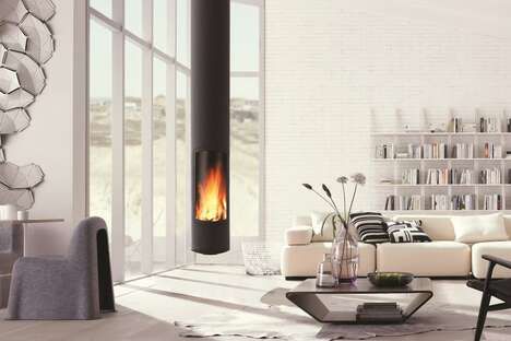 Sleek Cylindrical Tube Fireplaces