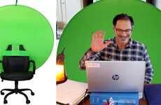 Chair-Mounted Streaming Green Screens