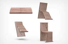 Simplistic Wooden Slab Seats