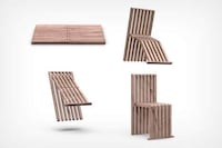 Simplistic Wooden Slab Seats