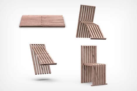 Simplistic Wooden Slab Seats