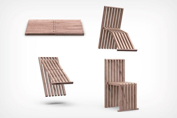 Simplistic Wooden Slab Seats